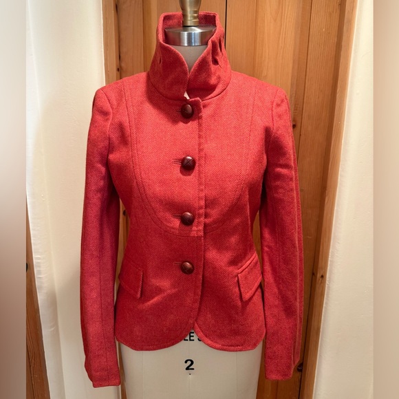 J. Crew Red Wool Bella Jacket - Picture 1 of 13